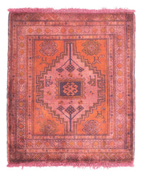 Alfombra Turkaman - 80 x 67 cm - rojo claro