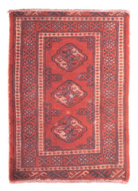 Alfombra Turkaman - 86 x 57 cm - rojo oscuro