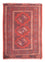 Alfombra Turkaman - 86 x 57 cm - rojo oscuro