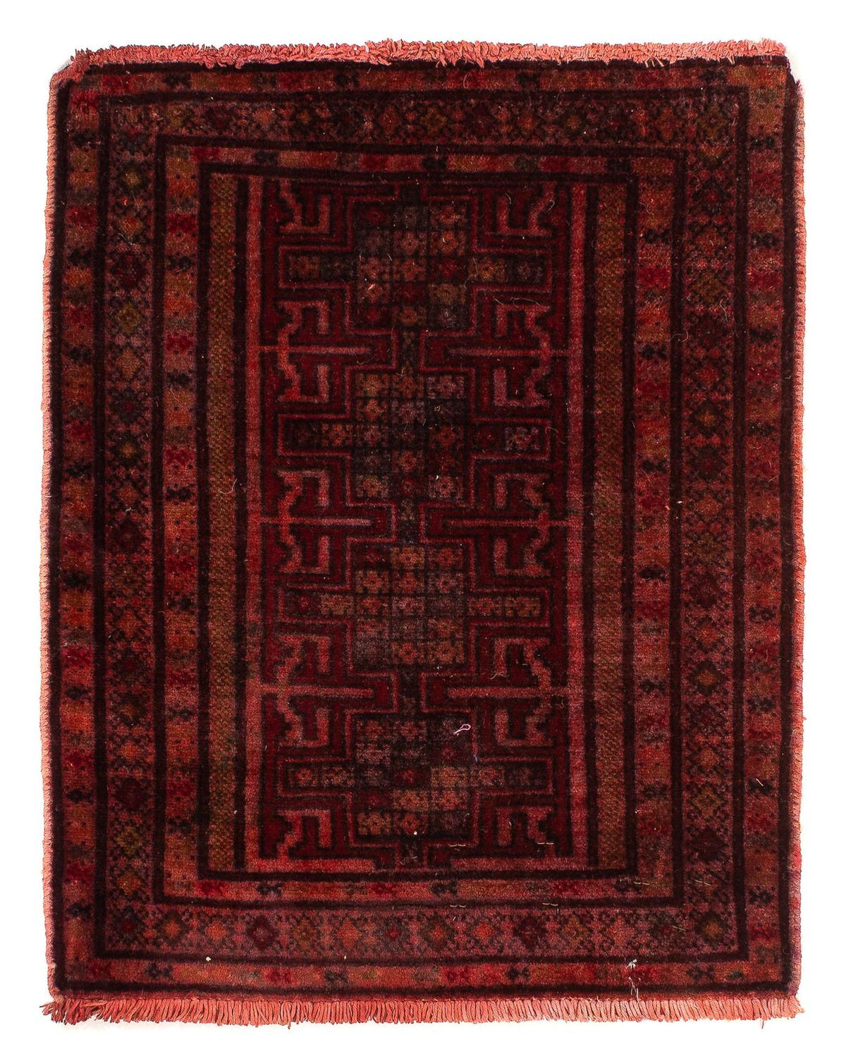 Alfombra Pakistani - 76 x 56 cm - rojo claro
