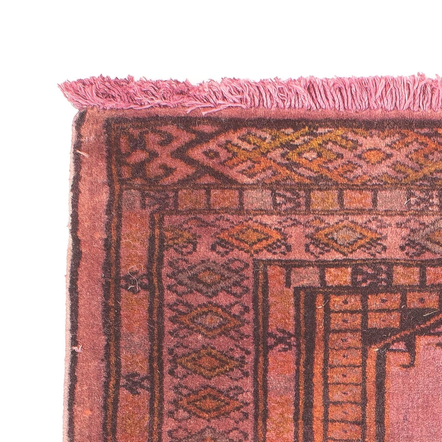 Alfombra Turkaman - 86 x 68 cm - rojo claro