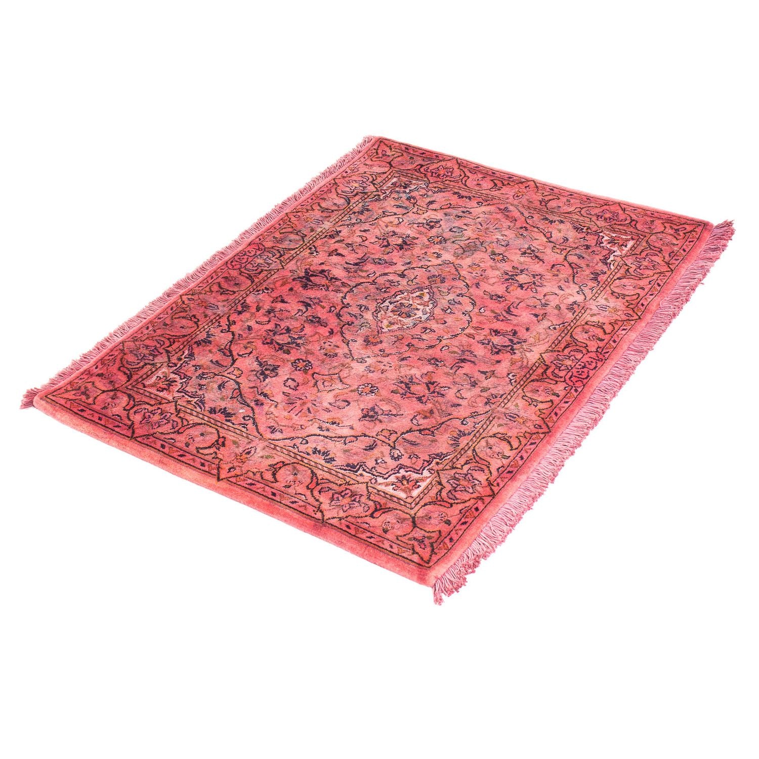Alfombra persa - Keshan - 98 x 70 cm - rojo claro