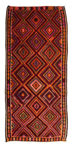 Alfombra de pasillo Alfombra Kelim - Antigua - 300 x 140 cm - multicolor
