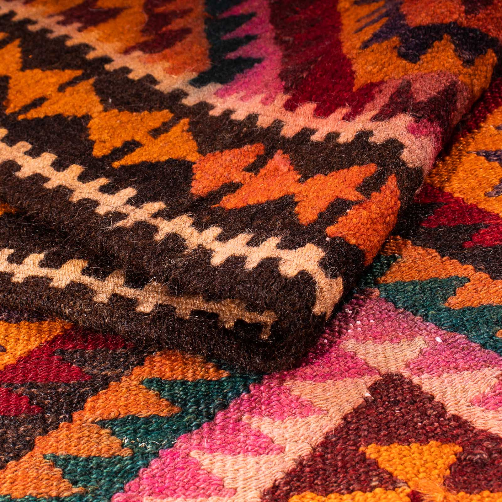 Alfombra de pasillo Alfombra Kelim - Antigua - 300 x 140 cm - multicolor