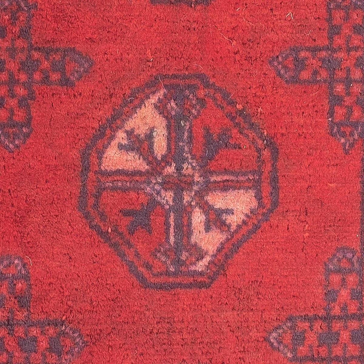 Alfombra Turkaman - 82 x 61 cm - rojo oscuro