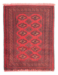 Alfombra Turkaman - 83 x 62 cm - rojo oscuro