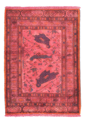 Alfombra Turkaman - 86 x 63 cm - rojo claro