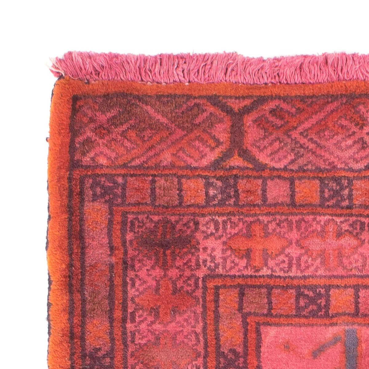 Alfombra Turkaman - 86 x 63 cm - rojo claro