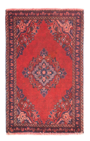 Alfombra persa - Keshan - 87 x 57 cm - rojo oscuro