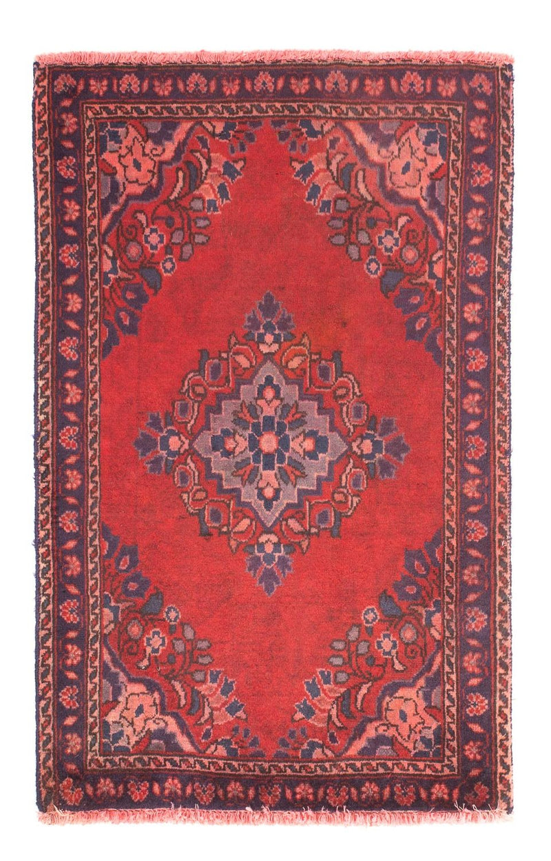 Alfombra persa - Keshan - 87 x 57 cm - rojo oscuro