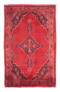 Alfombra persa - Keshan - 94 x 60 cm - rojo oscuro