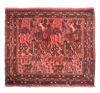 Alfombra Turkaman - 80 x 68 cm - rojo claro