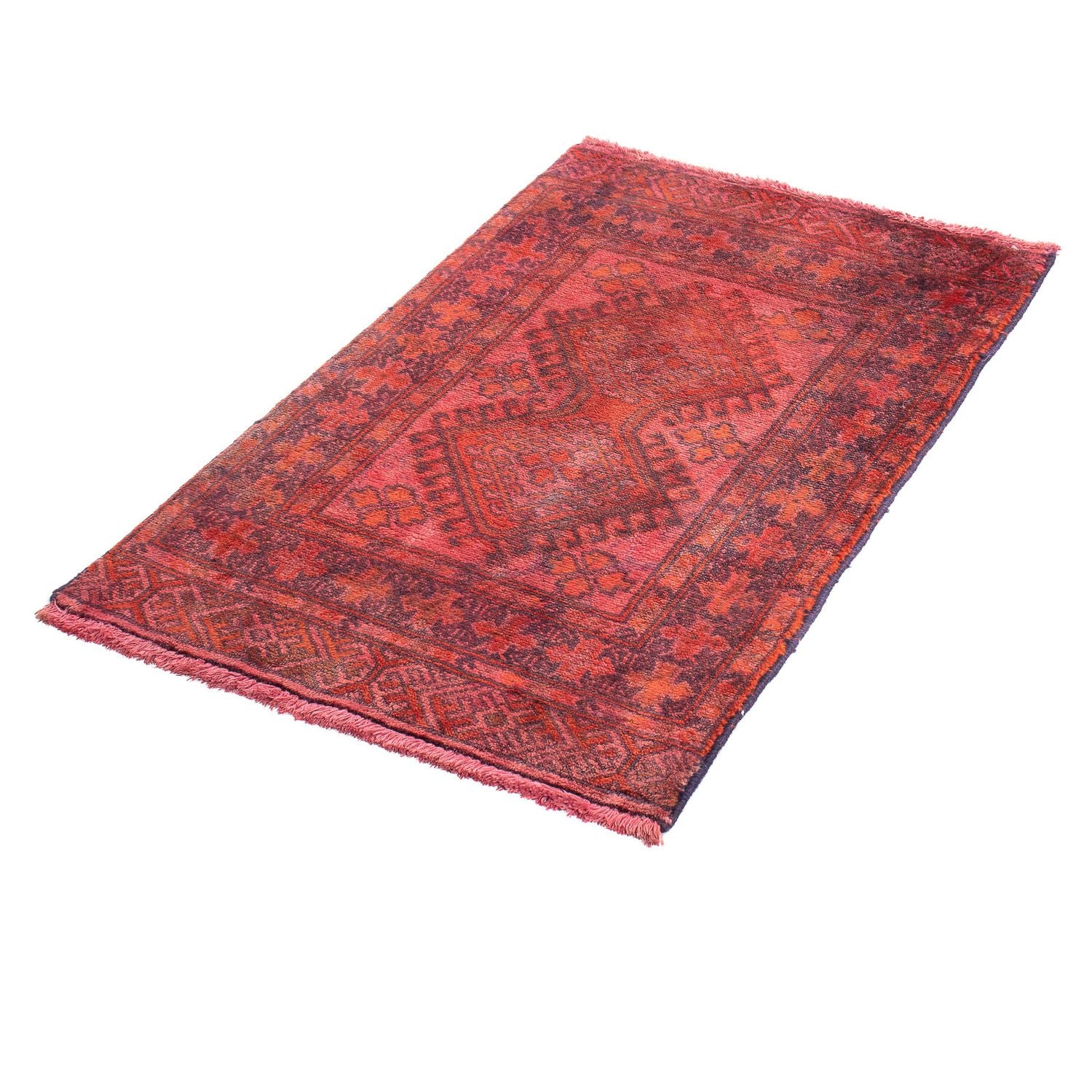 Alfombra Turkaman - 88 x 57 cm - rojo claro