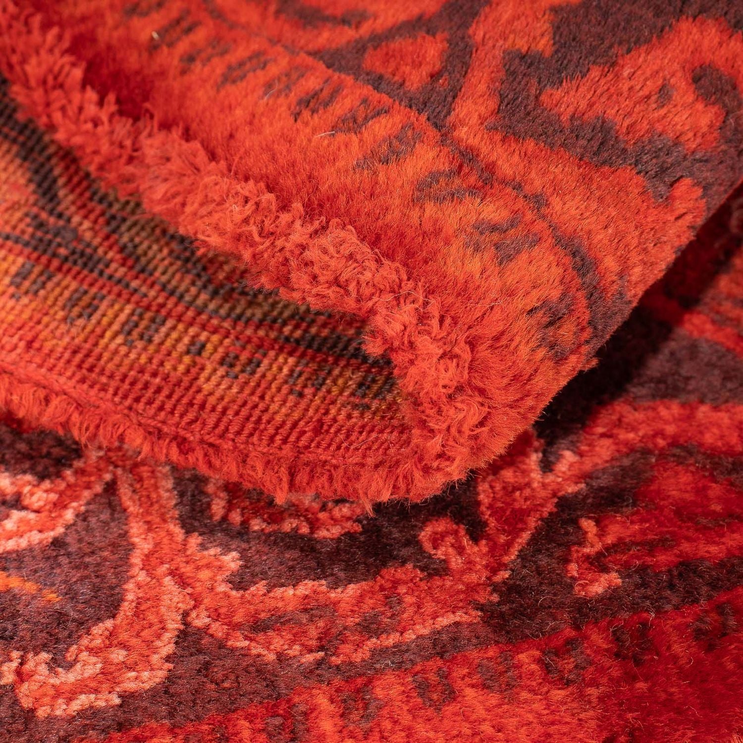Alfombra persa - Keshan - 93 x 60 cm - rojo oscuro