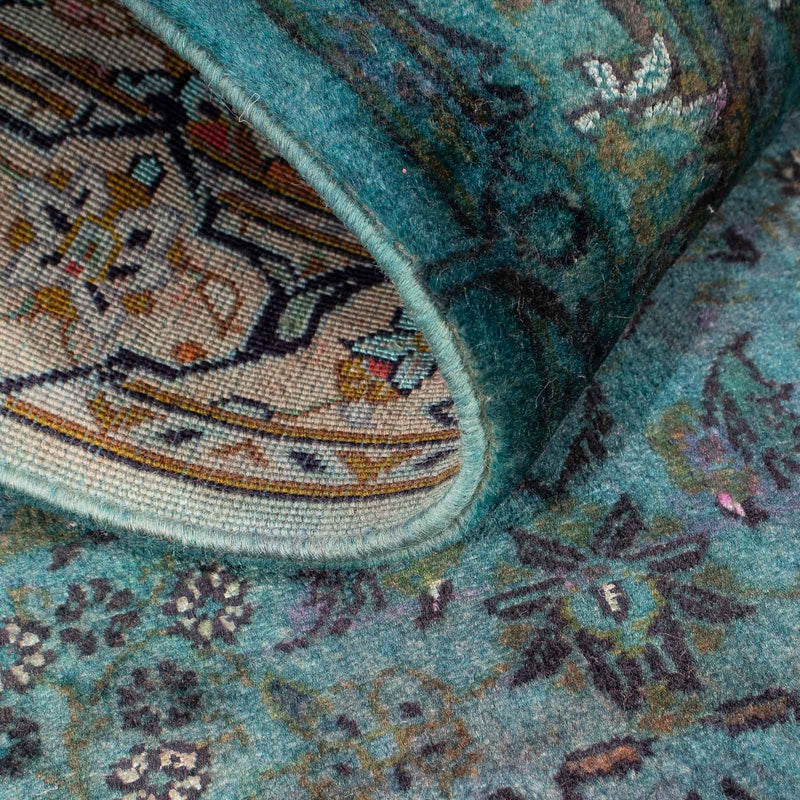 Alfombra persa - Keshan - 130 x 63 cm - azul claro