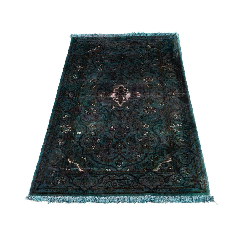 Alfombra persa - Keshan - 130 x 63 cm - azul claro