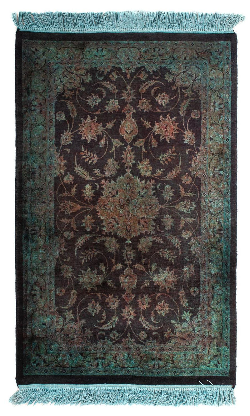 Alfombra oriental - Indus - 130 x 76 cm - azul claro