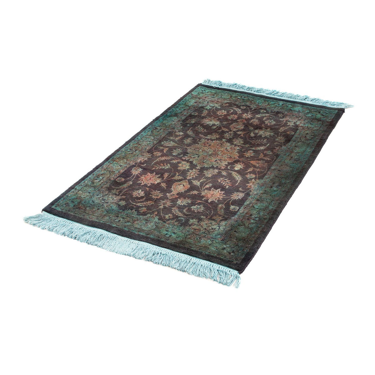 Alfombra oriental - Indus - 130 x 76 cm - azul claro