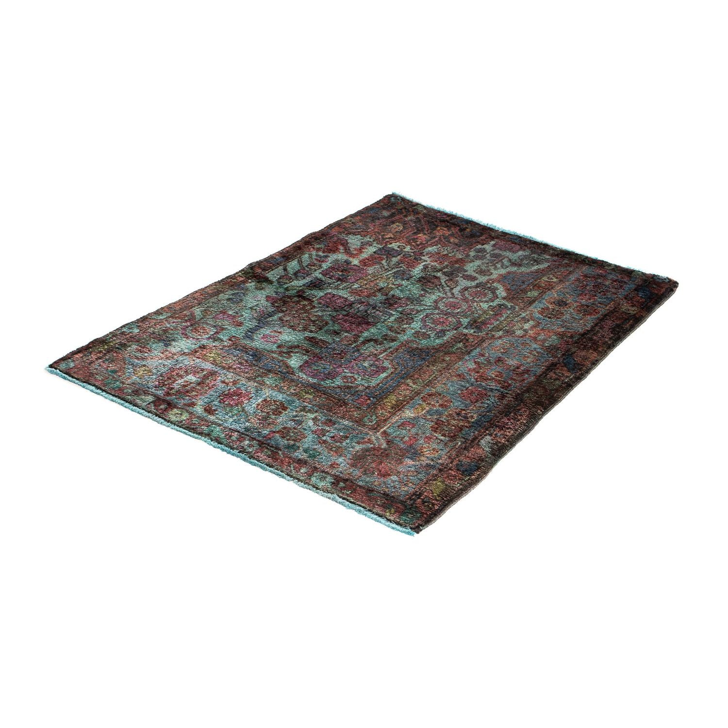 Alfombra persa - Nómada - 111 x 80 cm - azul claro