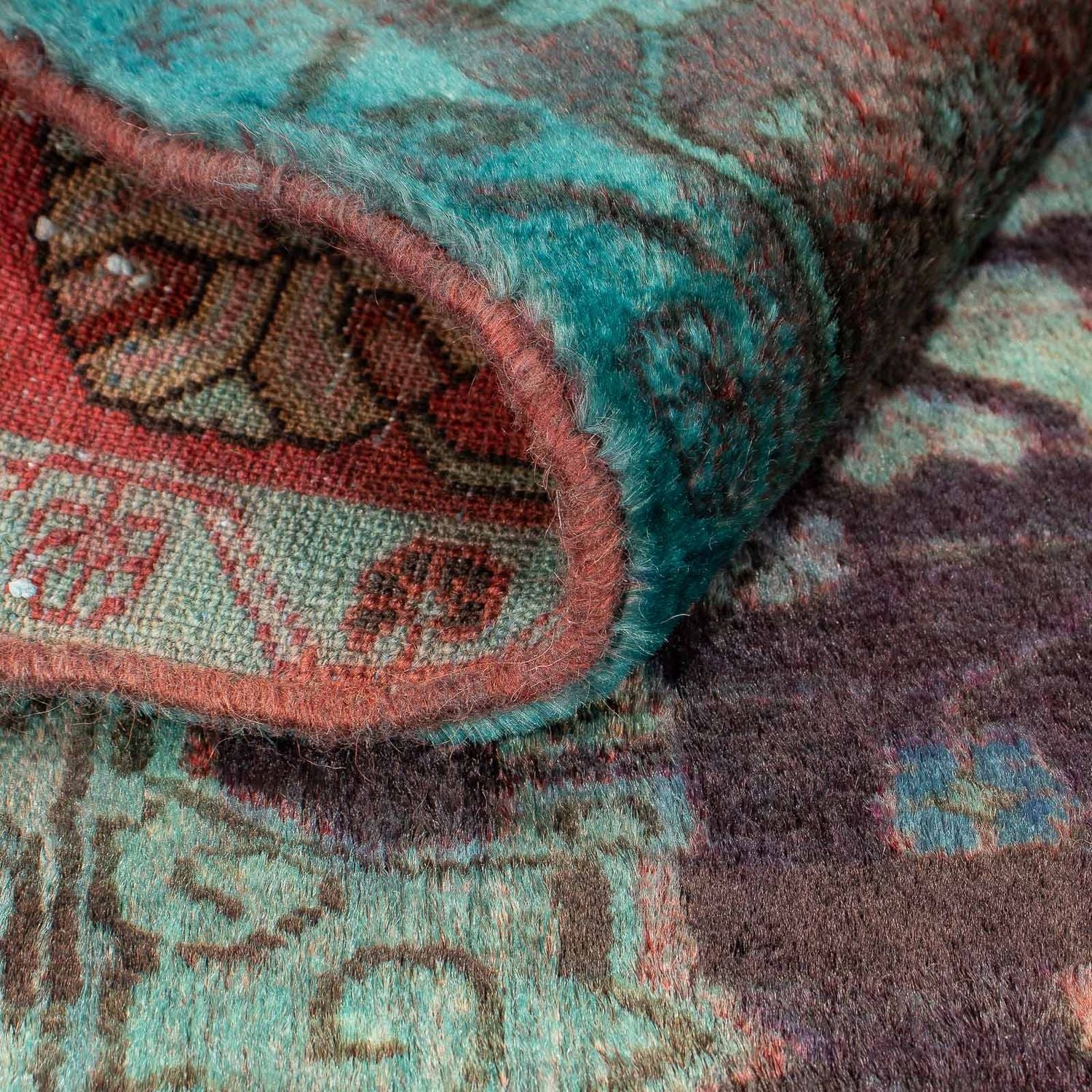 Alfombra persa - Nómada - 120 x 97 cm - azul claro