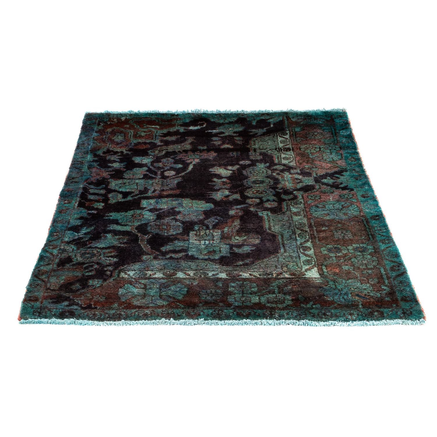 Alfombra persa - Nómada - 120 x 97 cm - azul claro