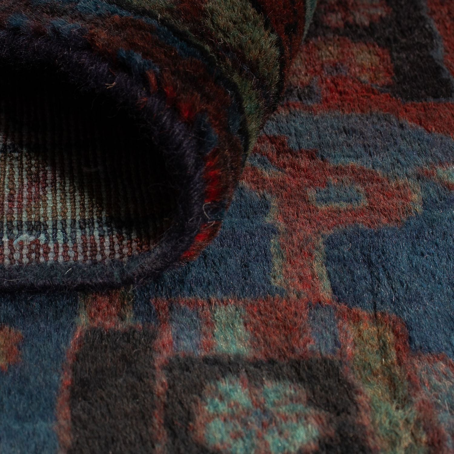 Alfombra persa - Nómada - 134 x 95 cm - azul oscuro