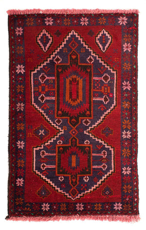 Alfombra Belutsch - 125 x 87 cm - rojo oscuro