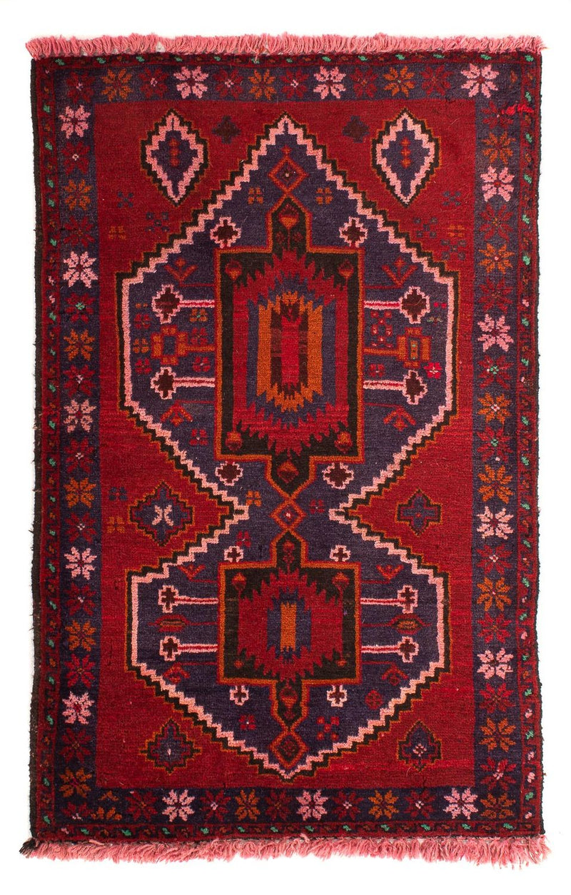 Alfombra Belutsch - 125 x 87 cm - rojo oscuro