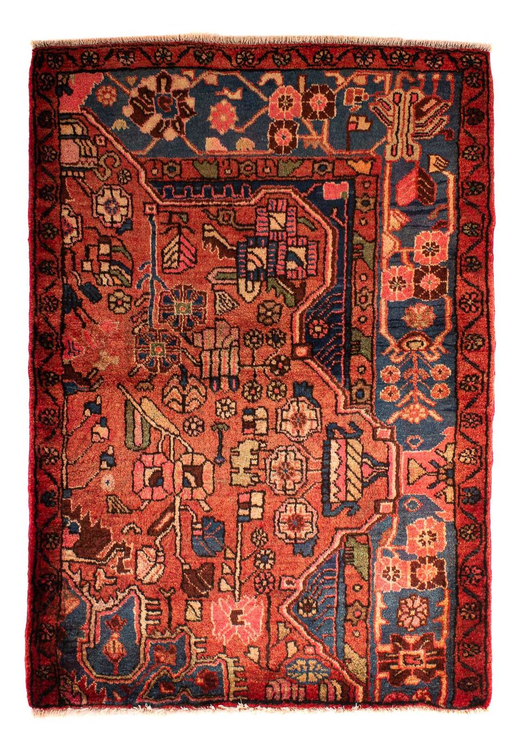 Alfombra persa - Nómada - 122 x 88 cm - multicolor