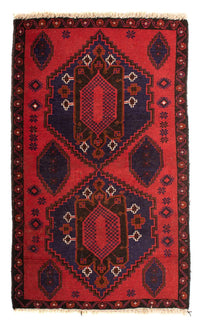 Alfombra Belutsch - 140 x 92 cm - rojo oscuro