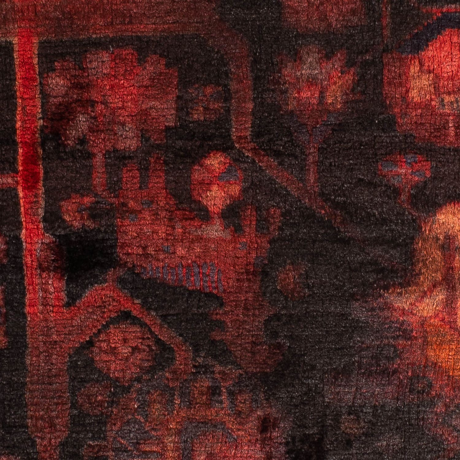 Alfombra persa - Nómada - 143 x 102 cm - rojo oscuro