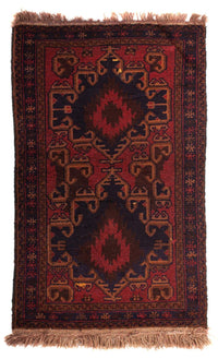 Alfombra Belutsch - 117 x 74 cm - rojo oscuro