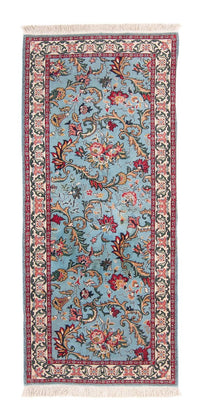 Alfombra oriental - Indus - 194 x 81 cm - azul claro