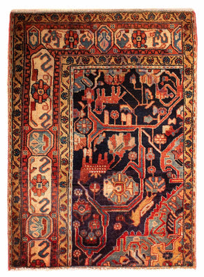 Alfombra persa - Nómada - 120 x 88 cm - multicolor