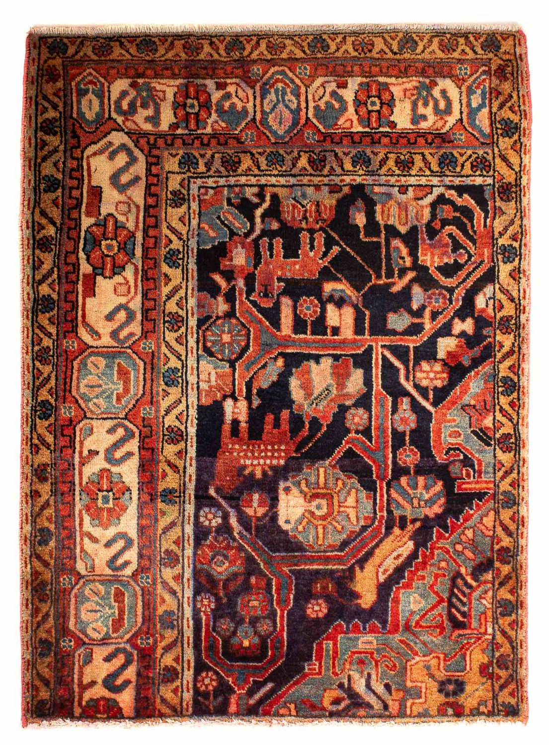 Alfombra persa - Nómada - 120 x 88 cm - multicolor