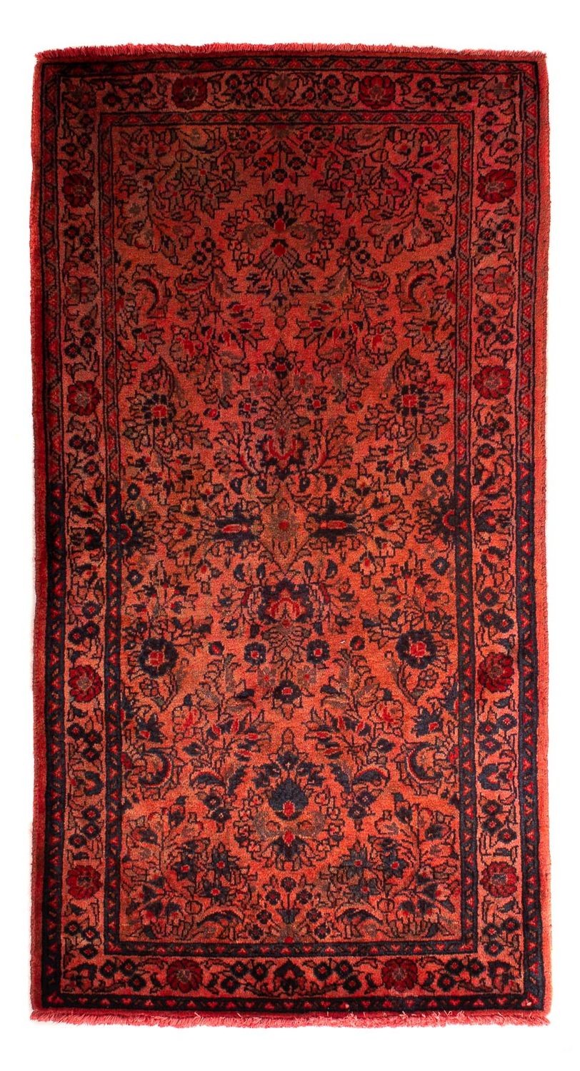 Alfombra persa - Clásica - 132 x 68 cm - rojo oscuro