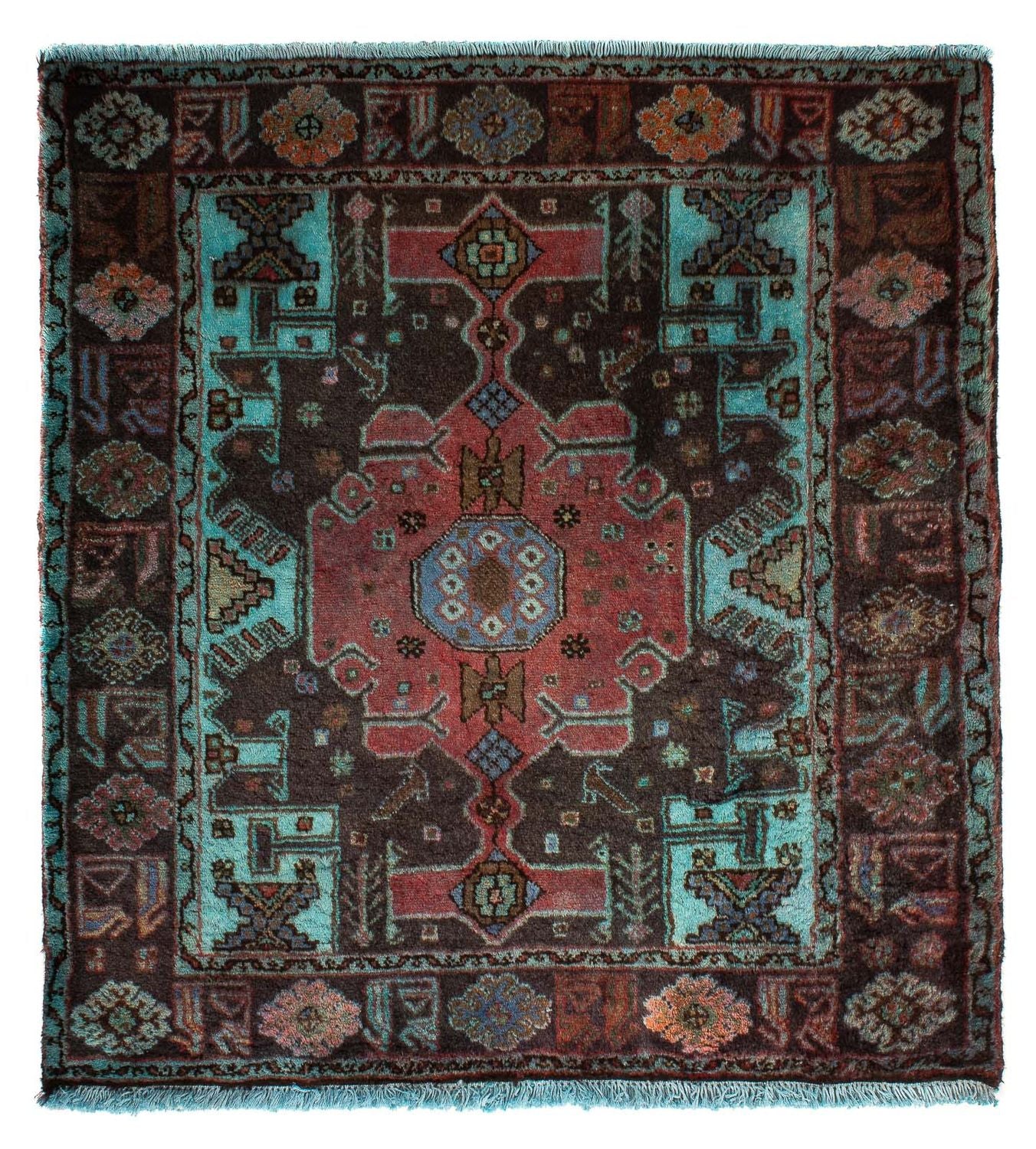 Alfombra persa - Nómada cuadrado  - 108 x 101 cm - multicolor