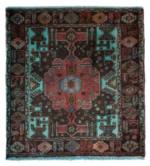 Alfombra persa - Nómada cuadrado  - 108 x 101 cm - multicolor