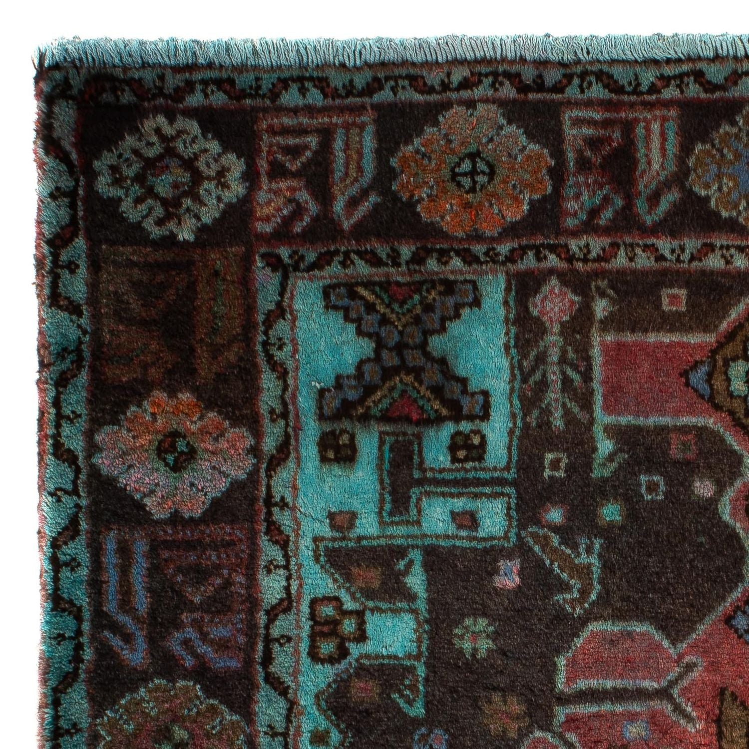 Alfombra persa - Nómada cuadrado  - 108 x 101 cm - multicolor