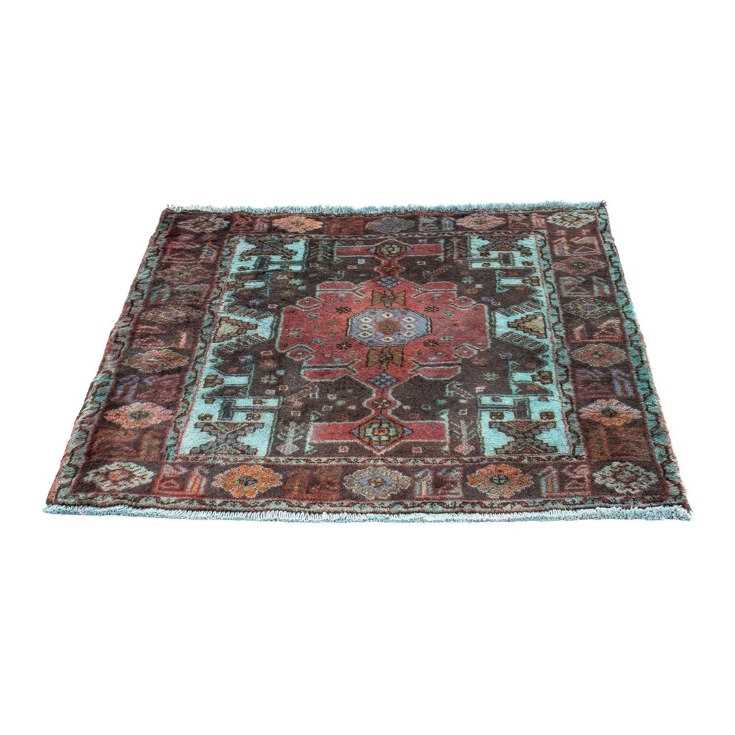 Alfombra persa - Nómada cuadrado  - 108 x 101 cm - multicolor