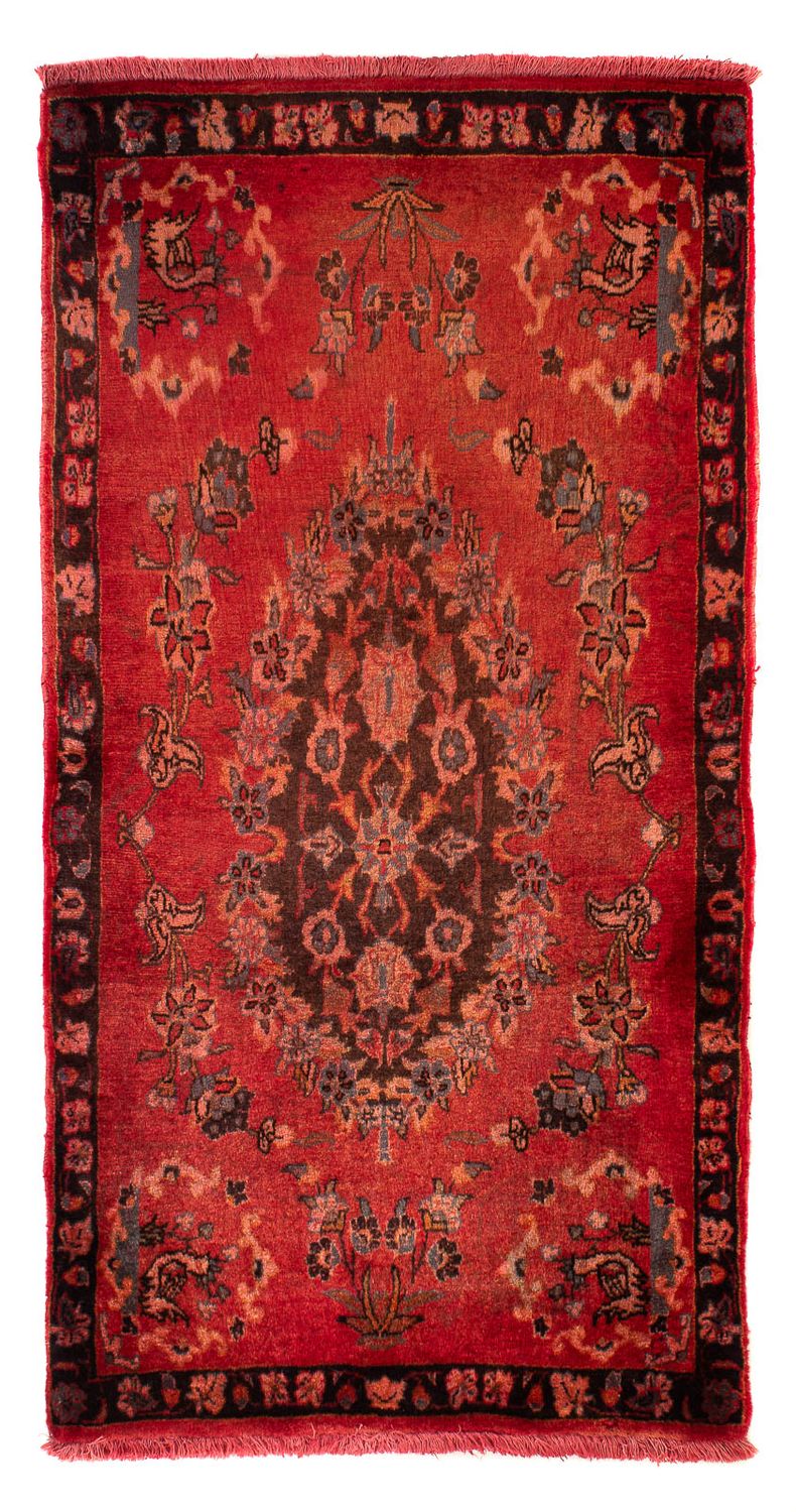 Alfombra persa - Clásica - 144 x 75 cm - rojo oscuro