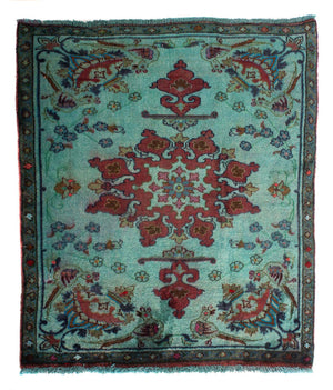 Alfombra persa - Clásica cuadrado  - 105 x 104 cm - azul claro