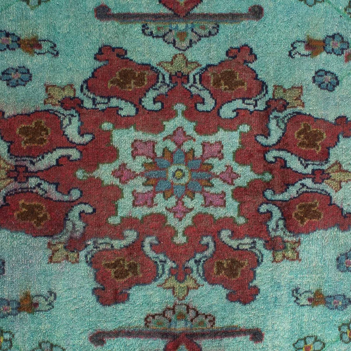 Alfombra persa - Clásica cuadrado  - 105 x 104 cm - azul claro