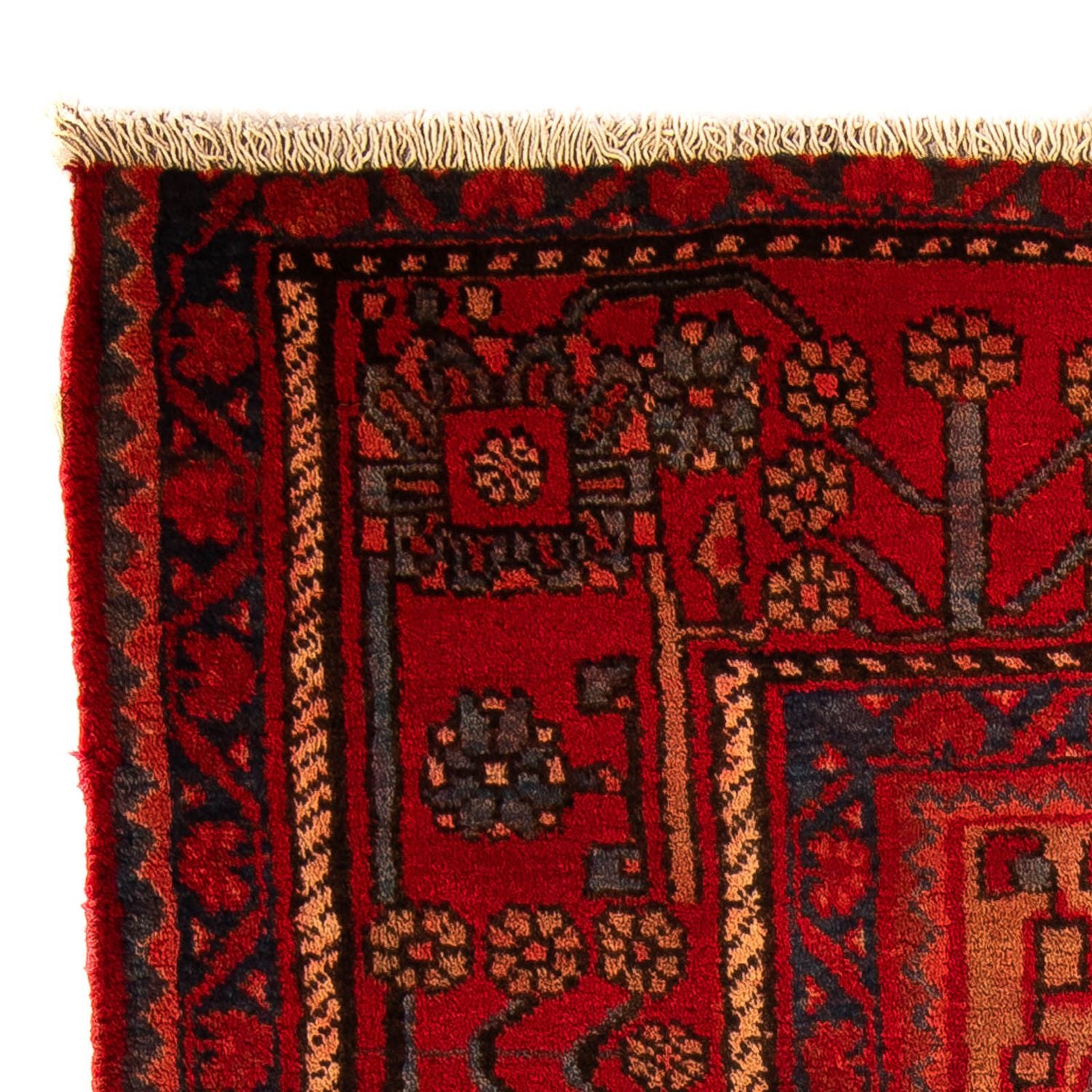 Alfombra persa - Nómada - 132 x 95 cm - rojo oscuro
