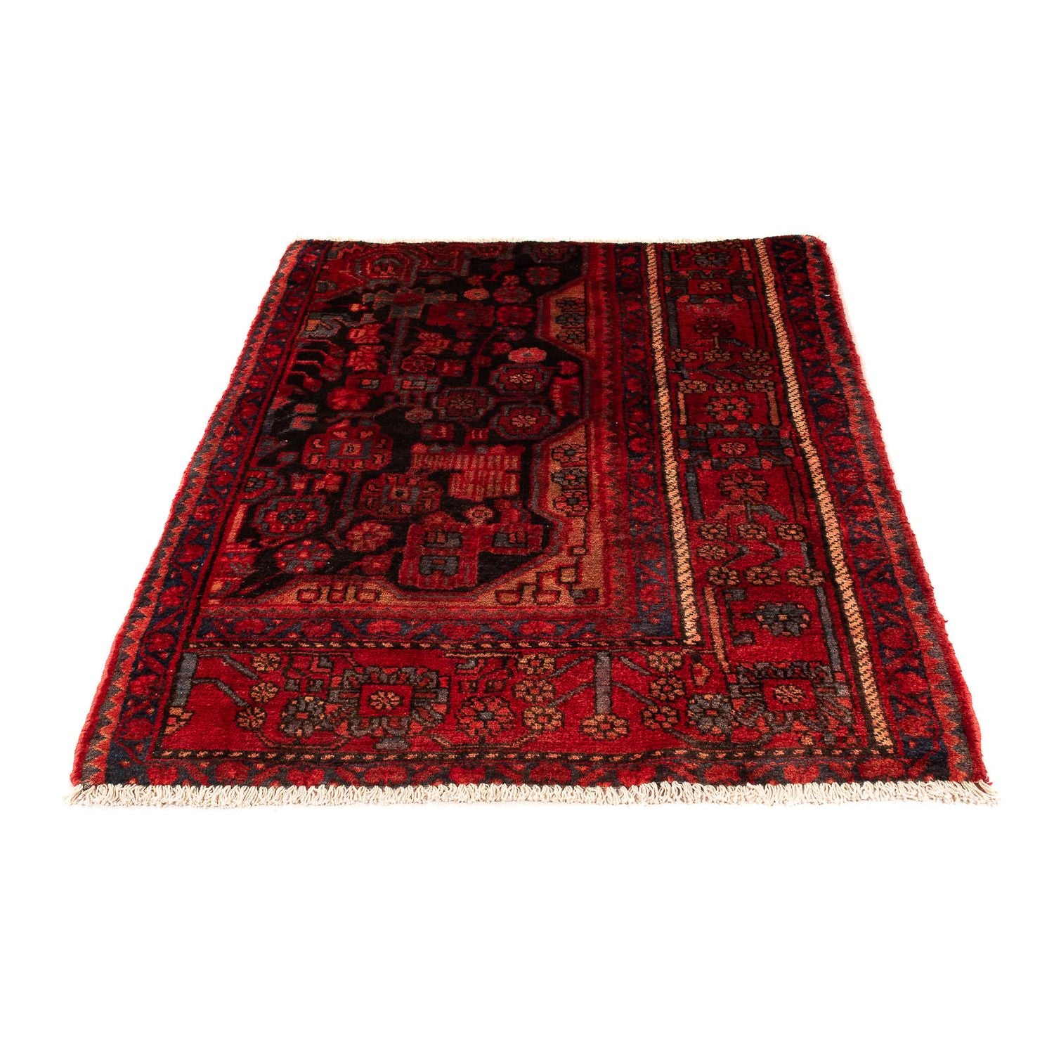 Alfombra persa - Nómada - 132 x 95 cm - rojo oscuro