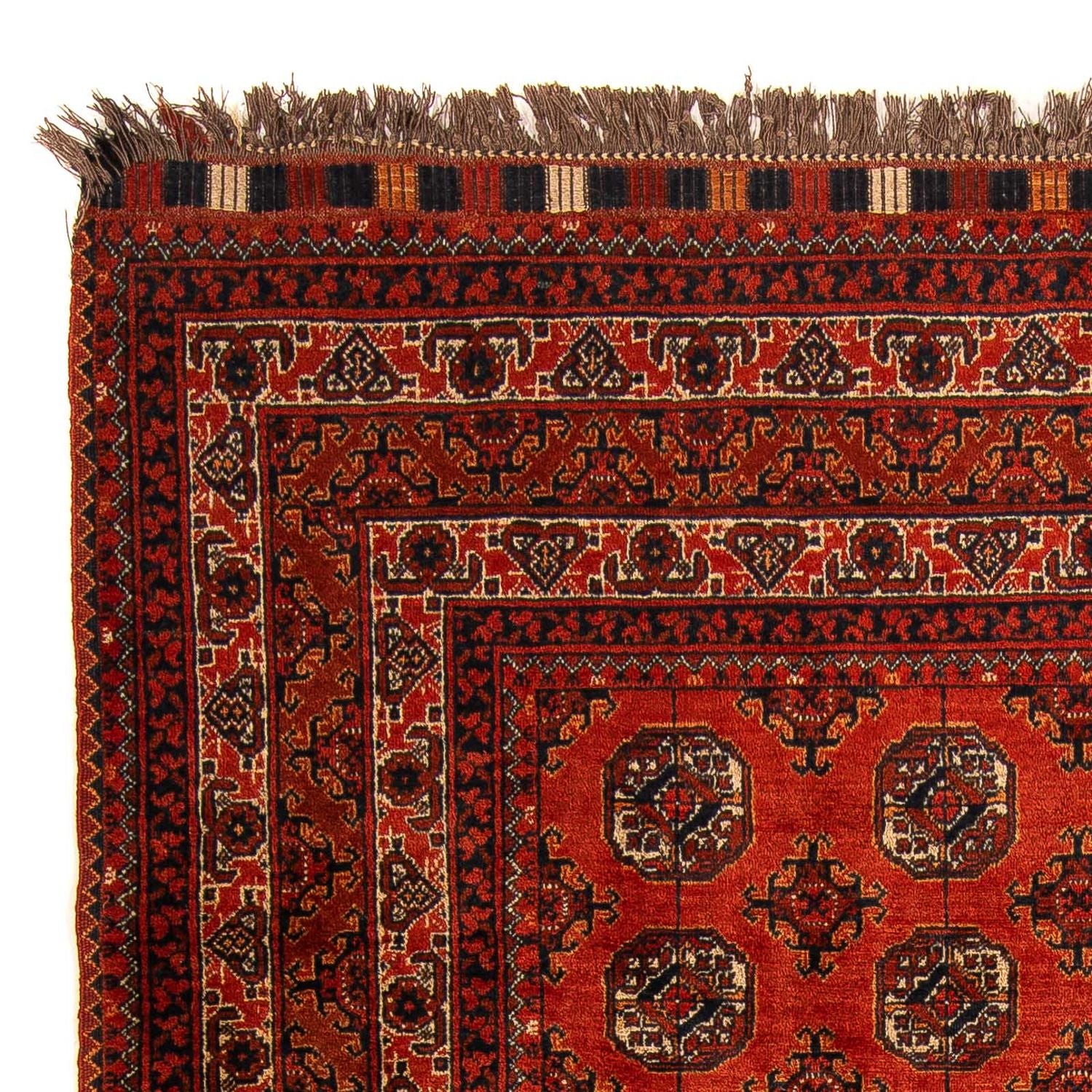 Alfombra afgana - Bukhara - 199 x 124 cm - rojo oscuro