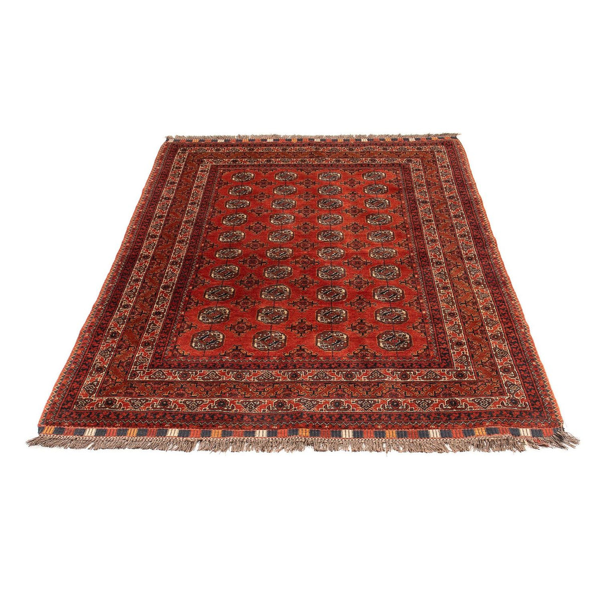 Alfombra afgana - Bukhara - 199 x 124 cm - rojo oscuro