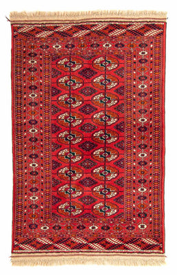 Alfombra Turkaman - 123 x 83 cm - rojo oscuro