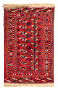 Alfombra Turkaman - 123 x 83 cm - rojo oscuro