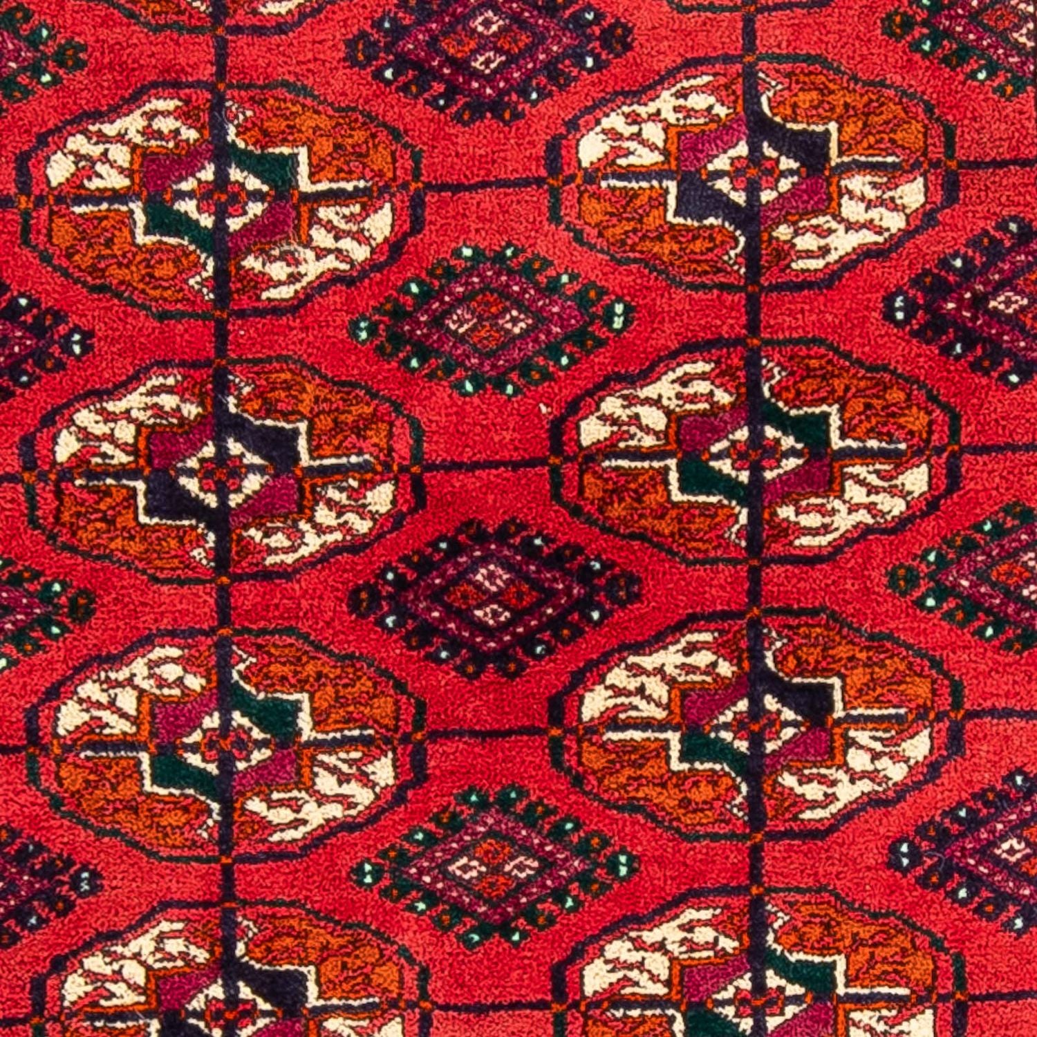 Alfombra Turkaman - 123 x 83 cm - rojo oscuro